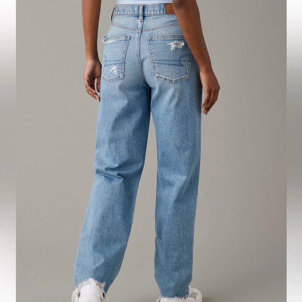 Plus Size AE Distressed Mom Jeans - Picture 2 of 4